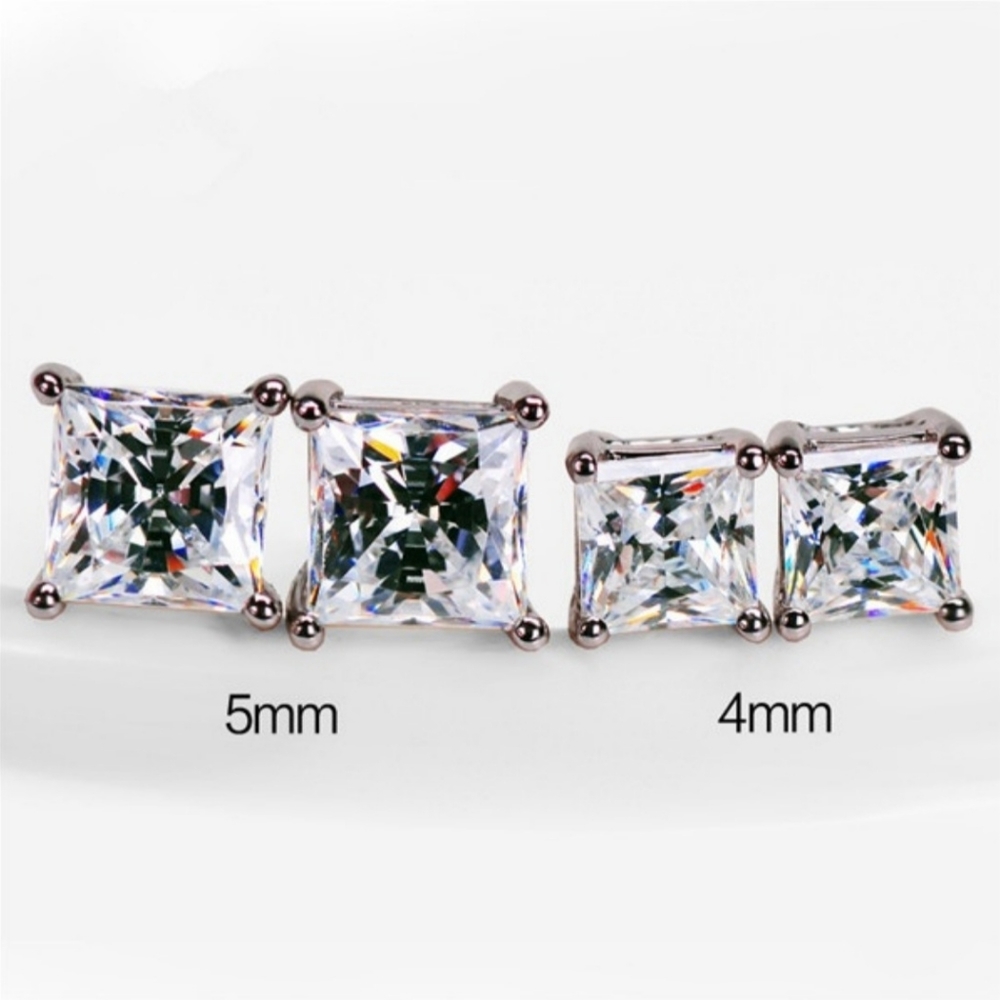 FINAL Princess Cut Diamond Studs - Picture 3 of 3